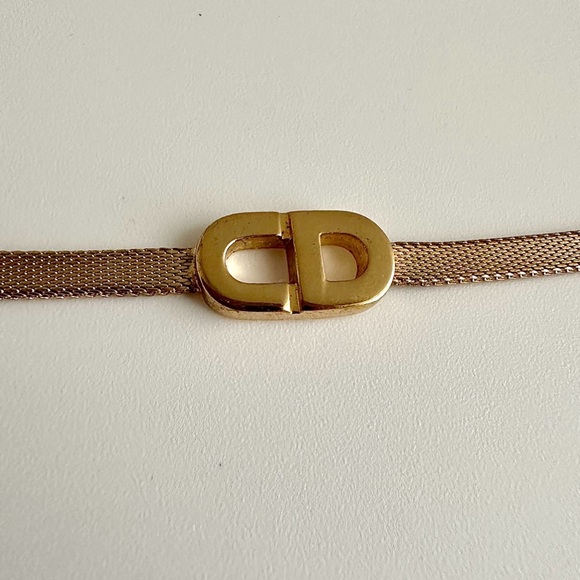 ✨CHRISTIAN DIOR Vintage CD Logo Chain Link Bracelet Gold - Picture 4 of 14
